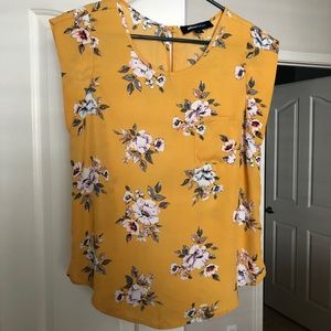 Yellow floral blouse